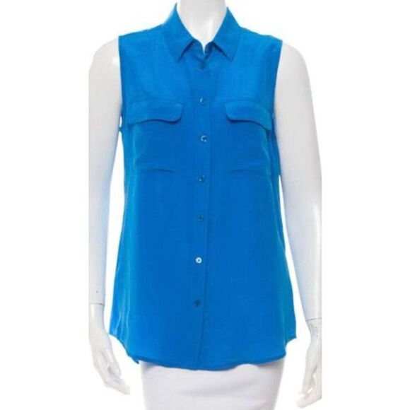 Equipment Silke Button Down Tank Top - Picture 1 of 6
